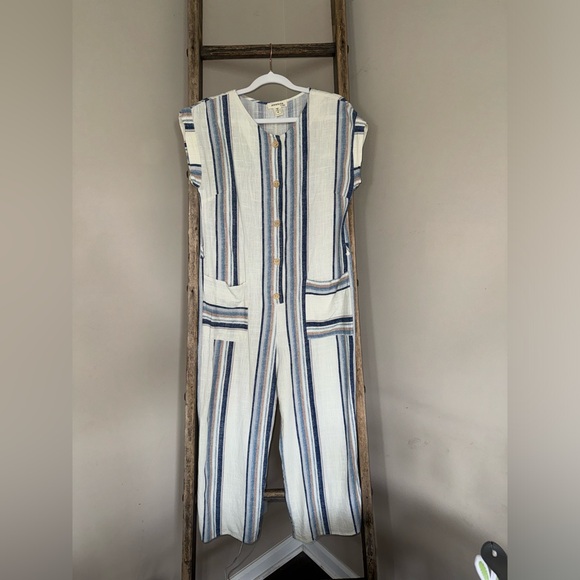 Monteau Pants - Monteau Button Front Jumpsuit Size Medium
